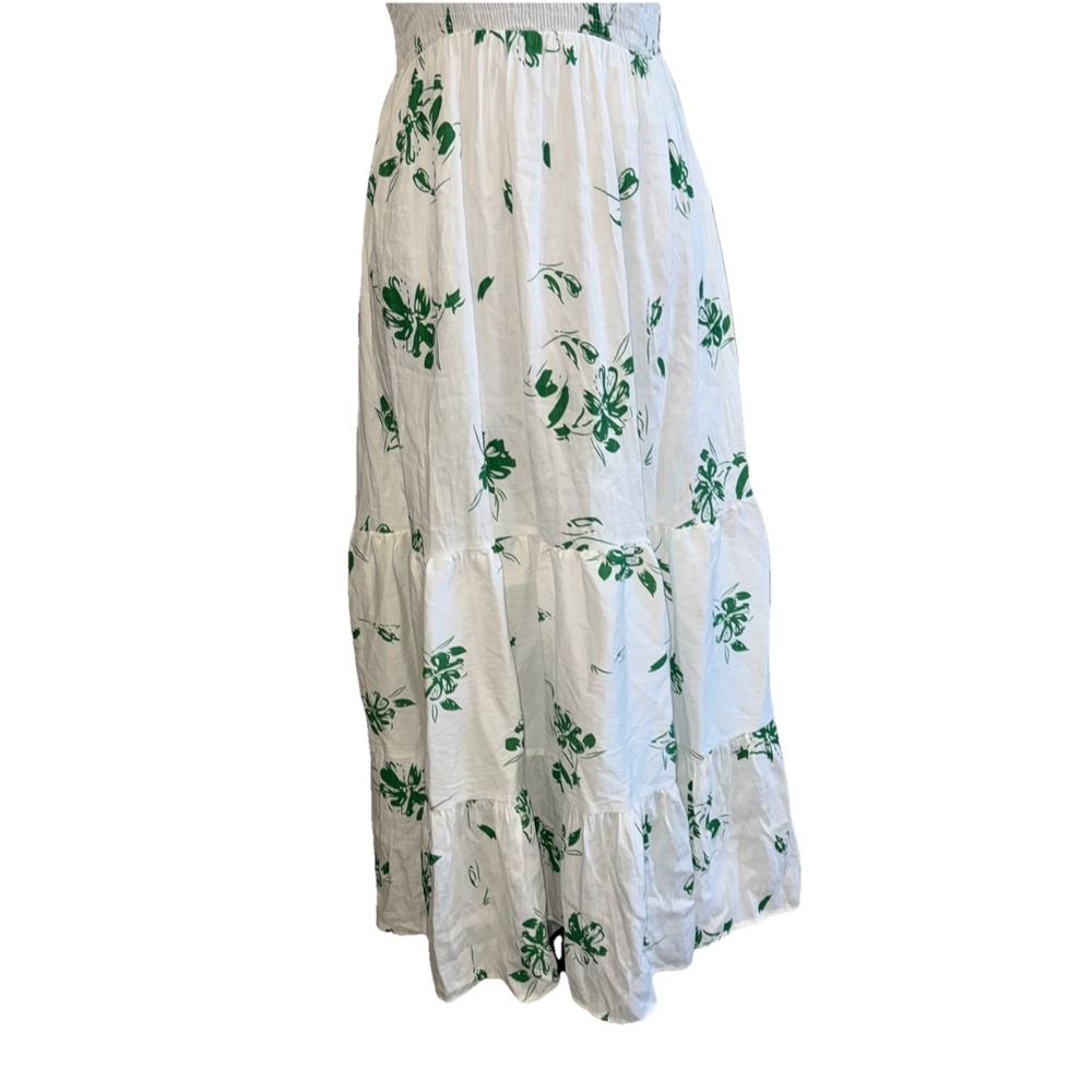 Reverse Dainty‎ Floral Crossover Midi Dress Sz Small Grern/White - Picture 2 of 13